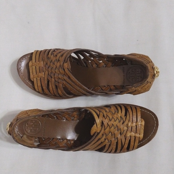 Tory Burch Killiam Leather Woven Cork Wedge Sandals US 7.5 - Picture 8 of 15